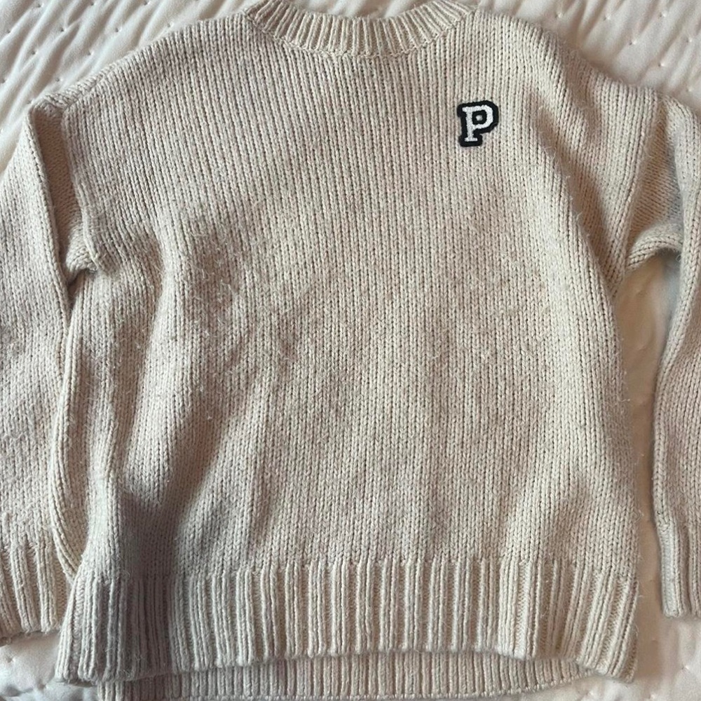 Victoria Secret Pink Preppy oversized knit crew neck sweater